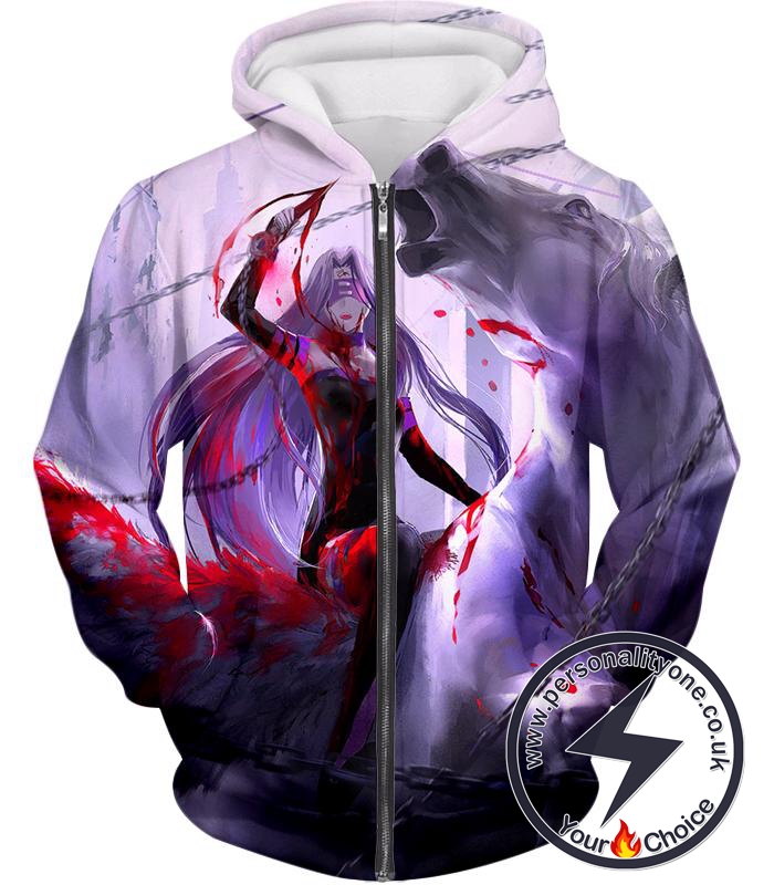 Fate Stay Night Super Cool Medusa Rider Servant Action Zip Up Hoodie